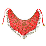 Maxbell Women's Belly Dance Tribal Face Veil Red