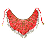 Maxbell Women's Belly Dance Tribal Face Veil Red