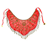 Maxbell Women's Belly Dance Tribal Face Veil Red