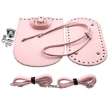 1 Set Leather Knitting Bag Bottom Mat Cushion Bag Handbag Making Pink