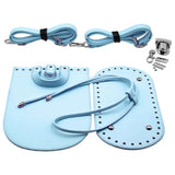 1 Set Leather Knitting Bag Bottom Mat Cushion Bag Handbag Making Light Blue