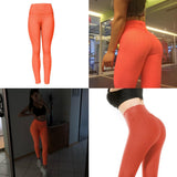 Maxbell Women Yoga Pants High Waist Push Up Workout Leggings M Orange