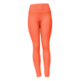 Maxbell Women Yoga Pants High Waist Push Up Workout Leggings L Orange