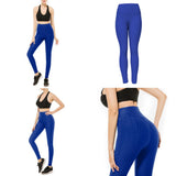 Maxbell Women Yoga Pants High Waist Push Up Workout Leggings XL Royal Blue