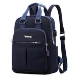 Women Laptop Backpack Lightweight Causal Outdoor Tote Bag Daypack Navy