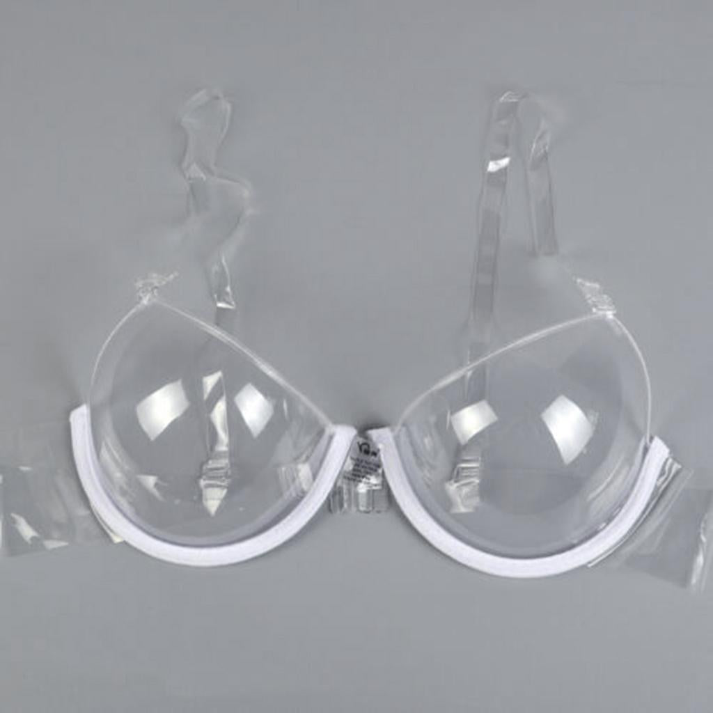 Maxbell  Clear Disposable Underwire Bra Women's Full Cup Push Up Bras Adjustable 32A