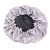 Elastic Women Satin Night Sleep Cap Hair Bonnet Hat Shower Cap Black