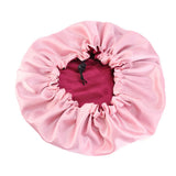 Elastic Women Satin Night Sleep Cap Hair Bonnet Hat Shower Cap Wine Red