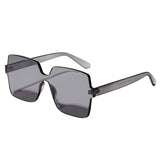 Women Rimless Square Sunglasses Retro Eyewear Sun Glasses Shades Gray