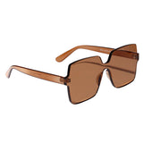 Women Rimless Square Sunglasses Retro Eyewear Sun Glasses Shades Brown