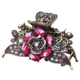 Retro Rhinestones Hair Jaw Claw Large Hair Clip Hair Accessories Purple