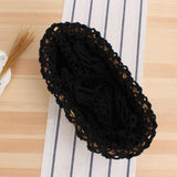 Women Handmade Straw Shoulder Bag Summer Beach Knit Fish Net Purse Black