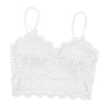 Lace Bralette Padded Lace Bandeau Bra with Straps for Women White