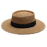 Wide Brim Sun Hat with Bowknot Summer Straw Sun Hat for Women Black