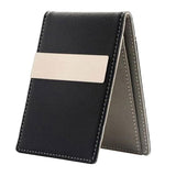 Minimalist Two-tone Color Mens Leather Money Clip Slim Wallets Gray