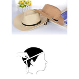 Foldable Summer Straw Hat Braided Cowboy Outdoor Sun Hat for Men and Women Khaki