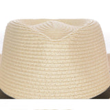 Foldable Summer Straw Hat Braided Cowboy Outdoor Sun Hat for Men and Women Beige