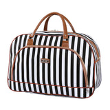 20L Lady Women PU Overnight Travel Weekend Hand Luggage Hospital Handbag Black and White Stripes