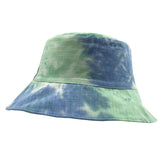 Vintage Outdoor Festival Tie Dye Bucket Hat Light Green+Denim Blue