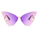 Cat Eye Sunglasses Oversized Fashion Butterfly Eyewear UV400 Gradient Purple