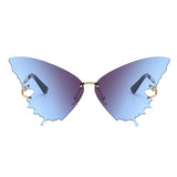 Cat Eye Sunglasses Oversized Fashion Butterfly Eyewear UV400 Gradient Blue