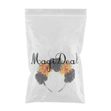 Halloween Headband with Flowers Floral Hair Hoop Garland Black Orange