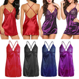 Maxbell Women's Babydoll Lingerie Lace Strappy Sleepwear T-back Set Nighty Black XL
