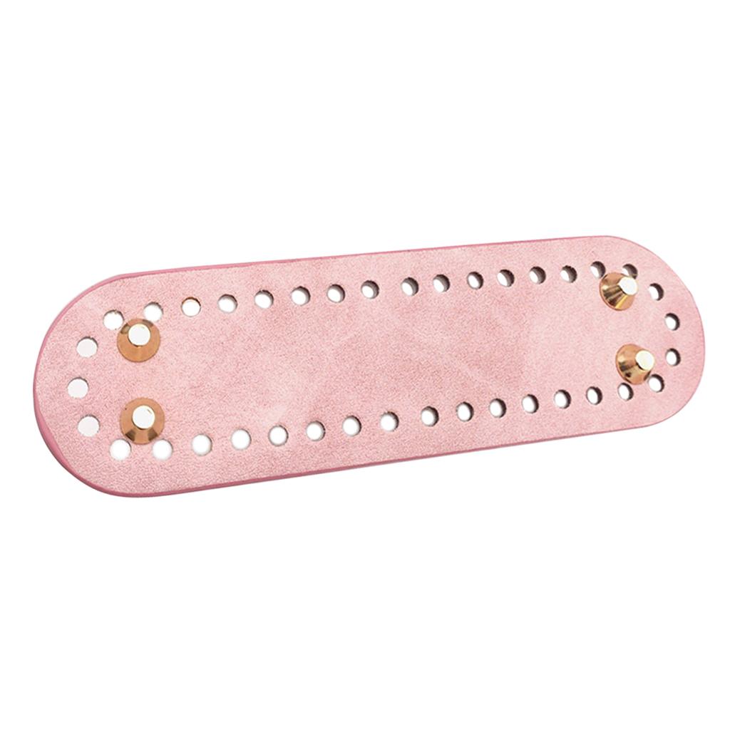 Knitting Crochet PU Leather Bag Bottom Shaper Cushion Hand-Woven Bag Pad E