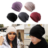 Unisex Soft Cotton Slouchy Baggy Beanie Chemo Hat Slouchy Cap Purple