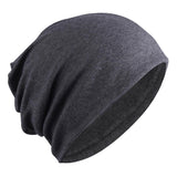 Unisex Soft Cotton Slouchy Baggy Beanie Chemo Hat Slouchy Cap Dark Gray