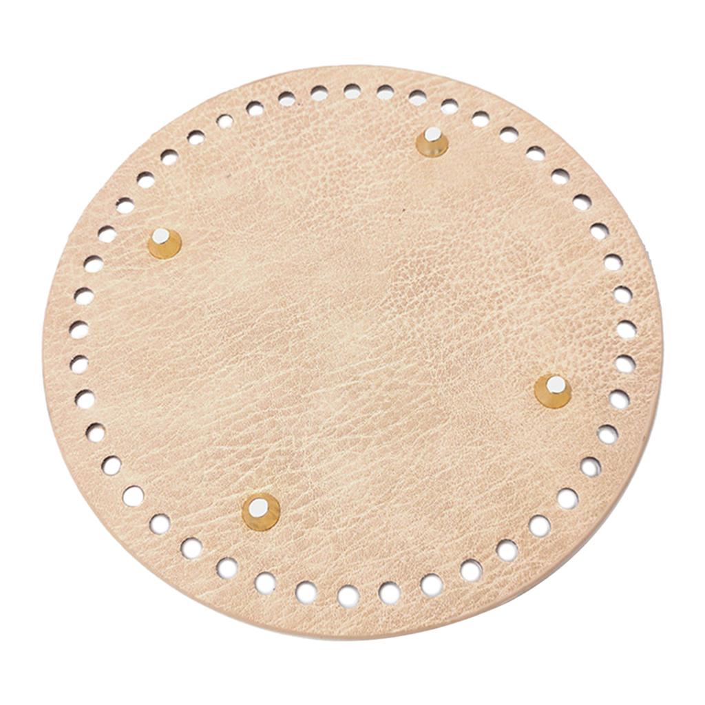 PU Leather Bottom Knitting Bag Crocheting Handbag Nail Base Pad 18cm Round