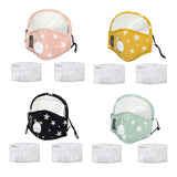 Kids Cotton Mouth Cover Face Masks with PM2.5 Filters & Eye Shield Pink