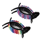 Womens Hair Claw Jaw Clips Pins Rhinestone Retro Hair Updo Grip Multicolor 1