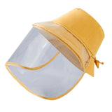 Maxbell Anti-saliva Protective Fisherman Hat Soft PVC Removable Face Shield Yellow