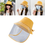 Maxbell Anti-saliva Protective Fisherman Hat Soft PVC Removable Face Shield Yellow