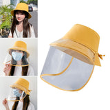 Maxbell Anti-saliva Protective Fisherman Hat Soft PVC Removable Face Shield Yellow