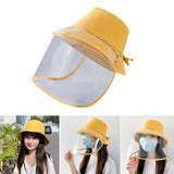 Maxbell Anti-saliva Protective Fisherman Hat Soft PVC Removable Face Shield Yellow