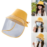 Maxbell Anti-saliva Protective Fisherman Hat Soft PVC Removable Face Shield Yellow