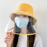 Maxbell Anti-saliva Protective Fisherman Hat Soft PVC Removable Face Shield Yellow