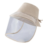 Maxbell Anti-saliva Protective Fisherman Hat Soft PVC Removable Face Shield Beige