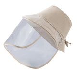 Maxbell Anti-saliva Protective Fisherman Hat Soft PVC Removable Face Shield Beige