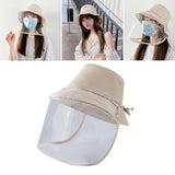 Maxbell Anti-saliva Protective Fisherman Hat Soft PVC Removable Face Shield Beige