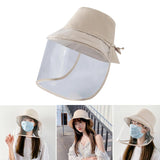 Maxbell Anti-saliva Protective Fisherman Hat Soft PVC Removable Face Shield Beige