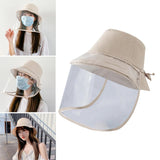 Maxbell Anti-saliva Protective Fisherman Hat Soft PVC Removable Face Shield Beige