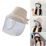 Maxbell Anti-saliva Protective Fisherman Hat Soft PVC Removable Face Shield Beige