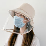 Maxbell Anti-saliva Protective Fisherman Hat Soft PVC Removable Face Shield Beige