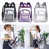 Water Resistant Clear Backpack Transparent Bookbag for Work Sporting Events Black