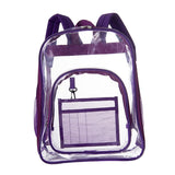 Water Resistant Clear Backpack Transparent Bookbag for Work Sporting Events Purple