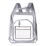 Water Resistant Clear Backpack Transparent Bookbag for Work Sporting Events Light Gray
