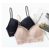 Maxbell Womens Seamless Lace Bra Wire Free Comfort Support Workout Backless Skin Color XL